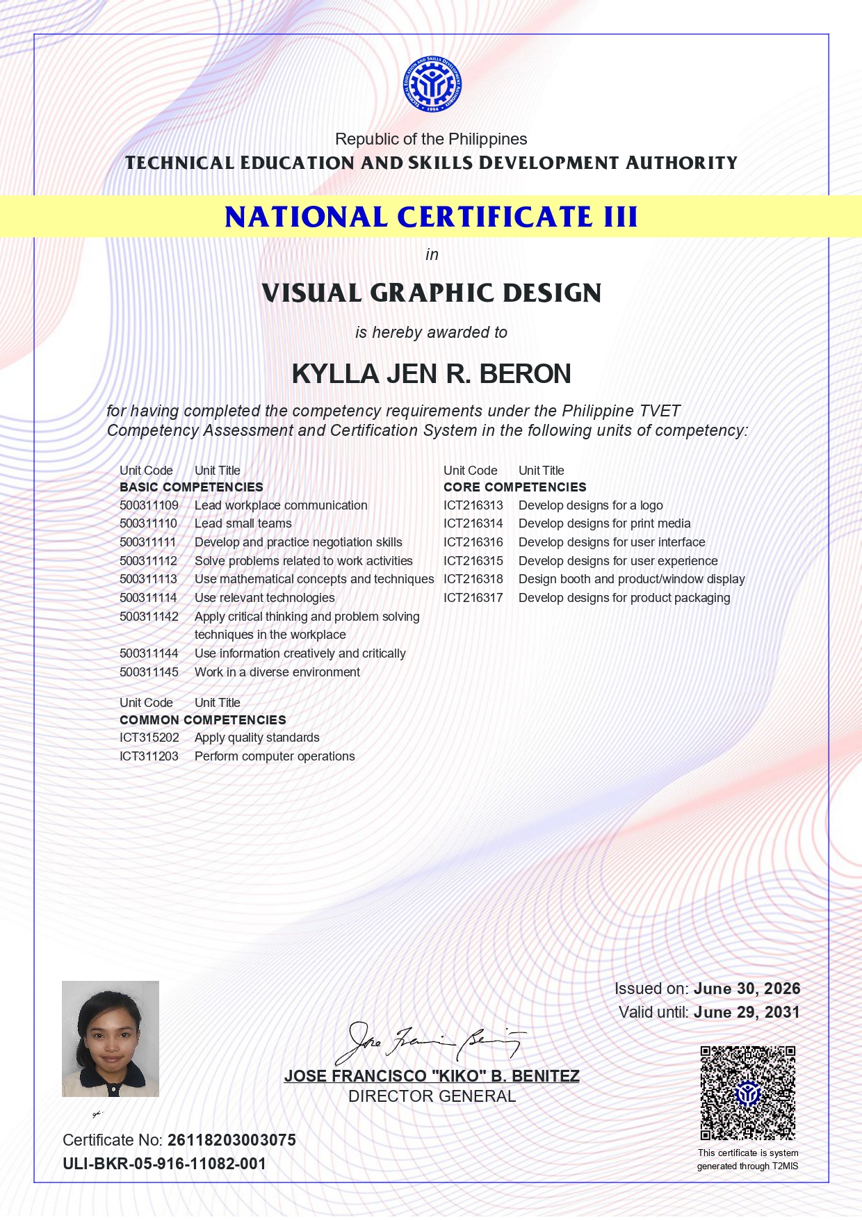 Certificate 1
